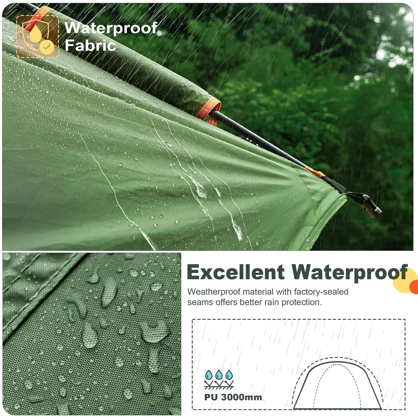 GoHimal Waterproof SUV Tent for Camping, 8FT L x 8FT W x 7.2FT H
