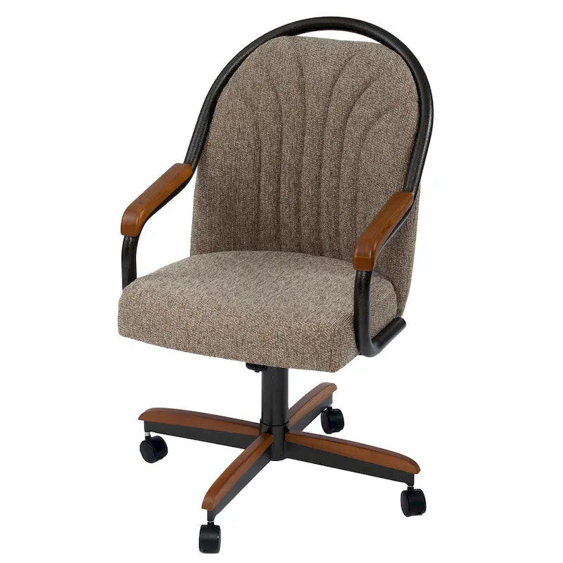 Casual Dining Cushion Swivel-and-Tilt Rolling Caster Chair