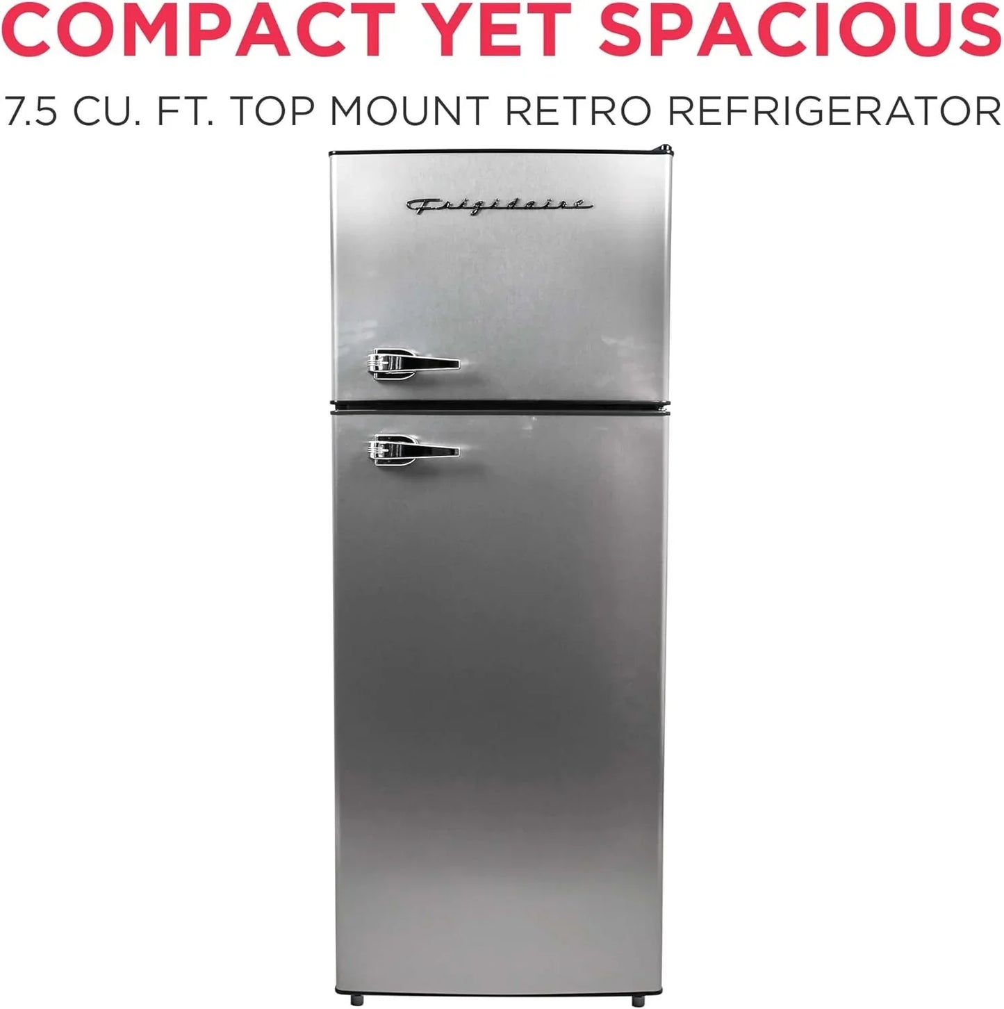 Frigidaire 2 Door Apartment Size Refrigerator Freezer Combo 7.5 cu ft Platinum Series Stainless