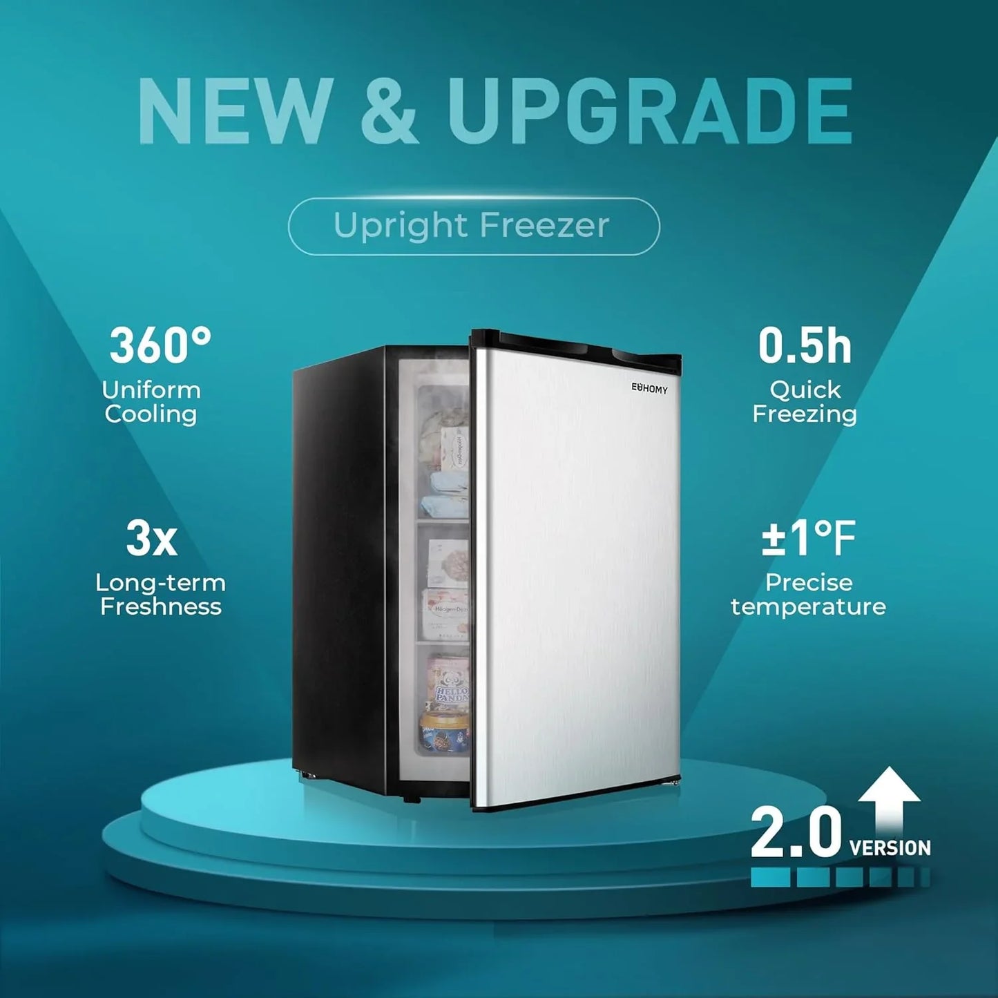 Upright freezer, 3.0Cubic Feet, Single Door Compact Mini Freezer with Reversible Door Small freezer for Home/Dorms/Apartment/Office