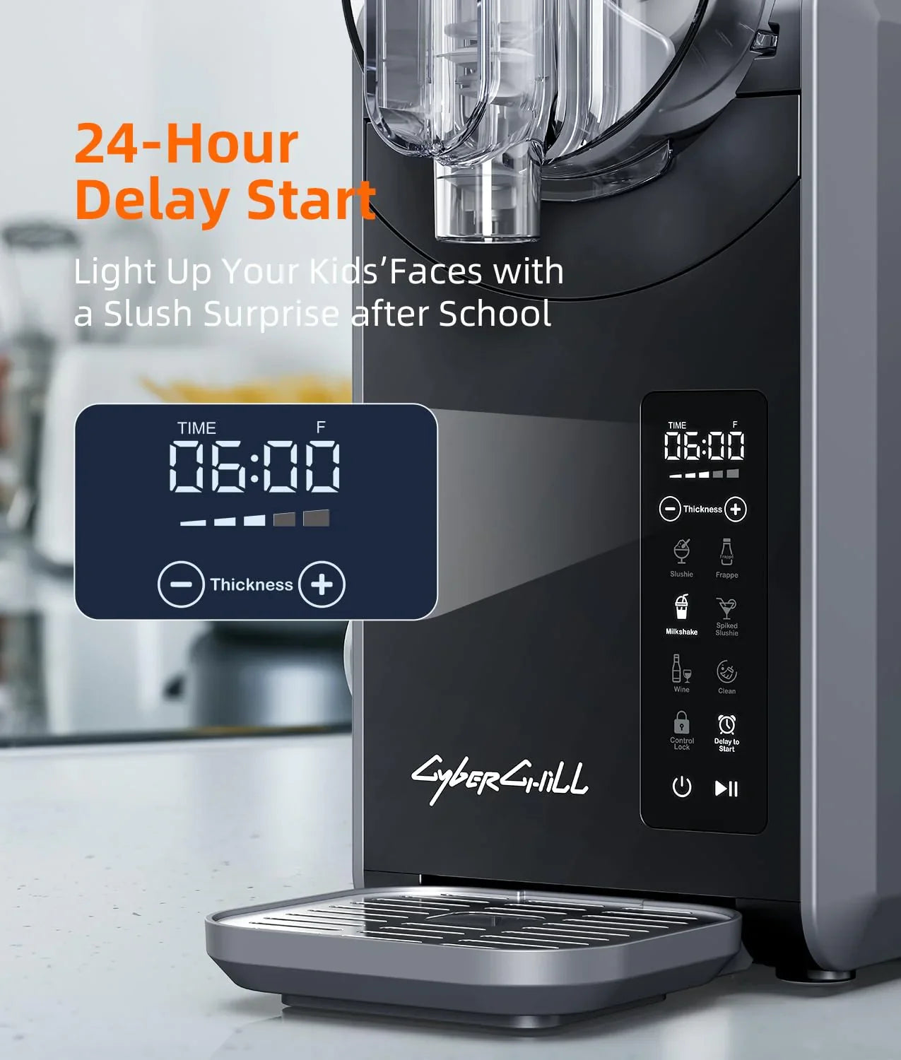 Slushie Machine,24-Hour Delay Start&Cold Retention, 68 oz Slushy Machine with Self-Cleaning Function, Frozen Drink Maker with 5 Preset Programs,Frozen Margaritas, Frapps, and More
