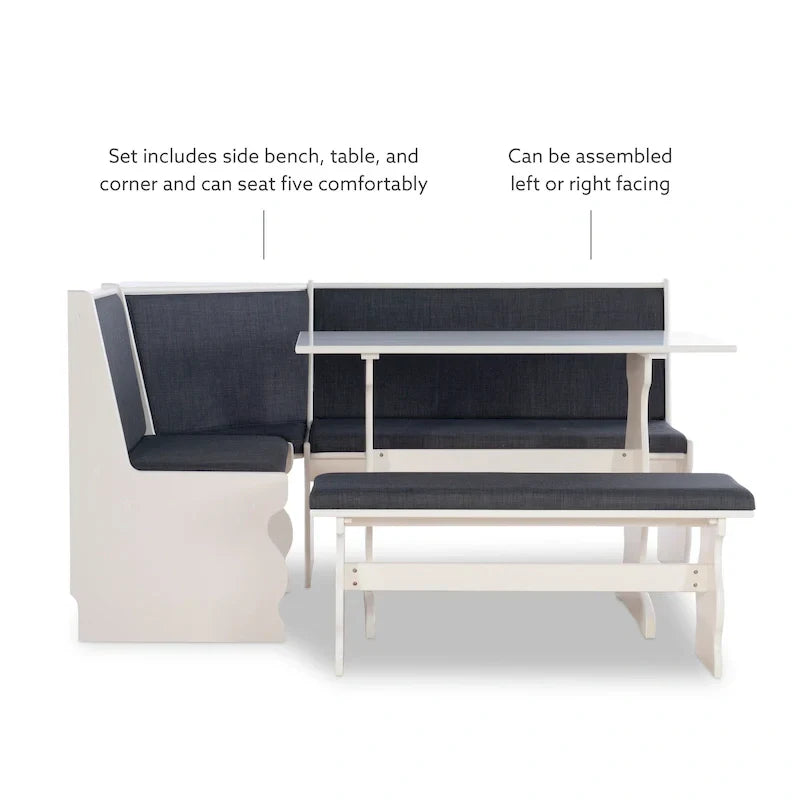 Hannah Breakfast Nook 3-piece Dining Set
