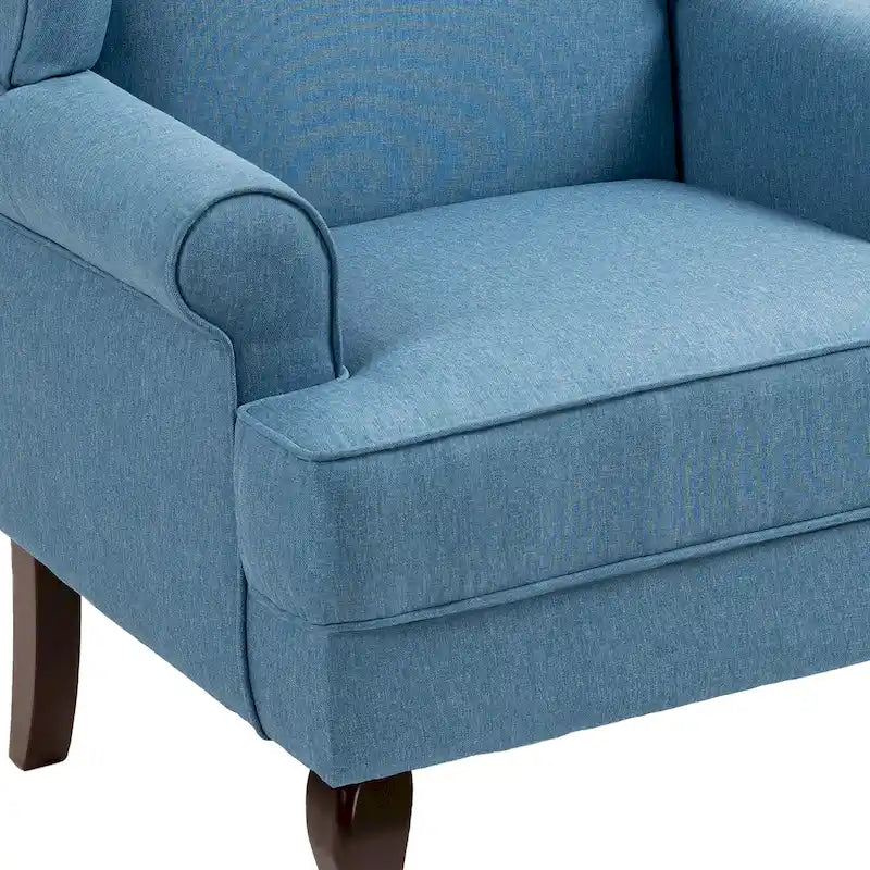 2 Set Traditional Wingback Accent Chairs Upholstered Armchair