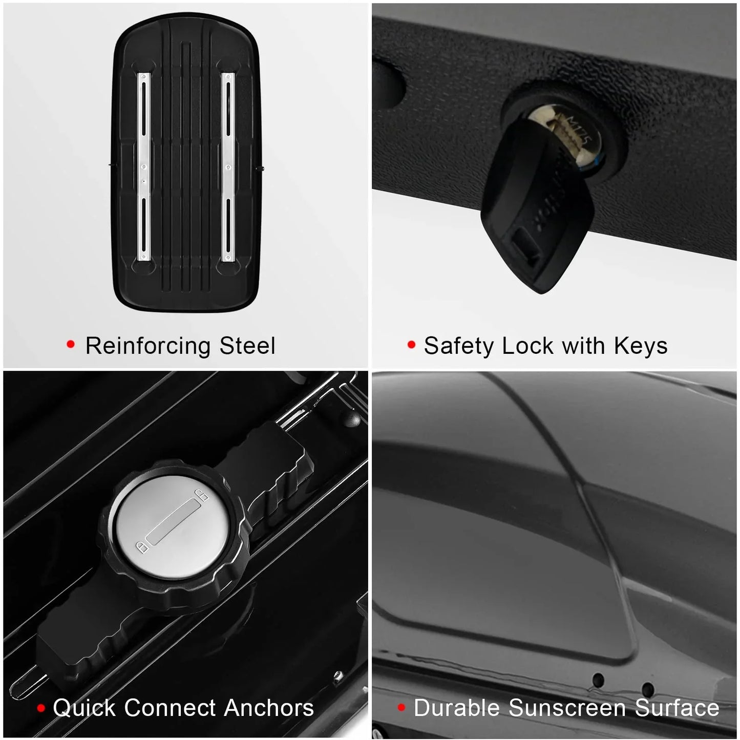 Cargo Box, Waterproof Rooftop Cargo Carrier, Heavy Duty Roof Storage Box