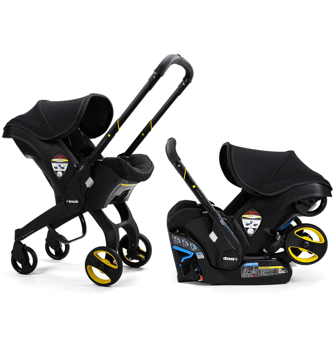 Stroller combination consisting of infant car seat and LATCH base (model year 2025) C Midnight Edition | From car to stroller in seconds, airplane-compatible, including accessory bag