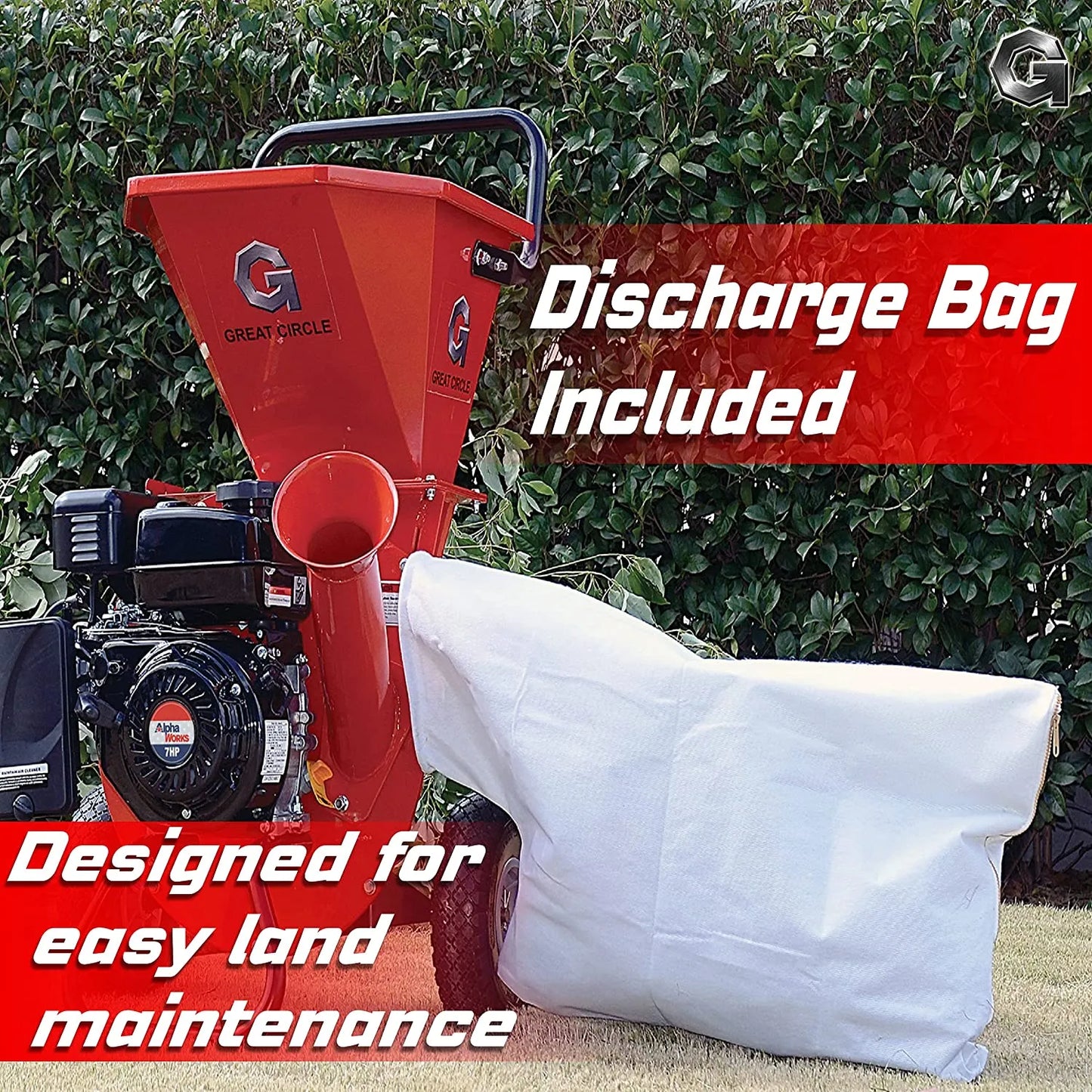 Wood Chipper Shredder Mulcher Heavy Duty Gas Powered