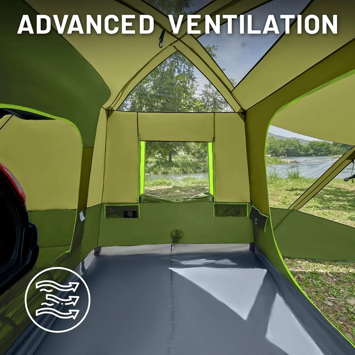TIMBER RIDGE 5-9 Person SUV Tent with Screen Porch and Awning for Family Camping, Weather Resistant and Portable Van or Car Tent, Includes Rainfly and Storage Bag, 13' W X 10' L X 7.1' H