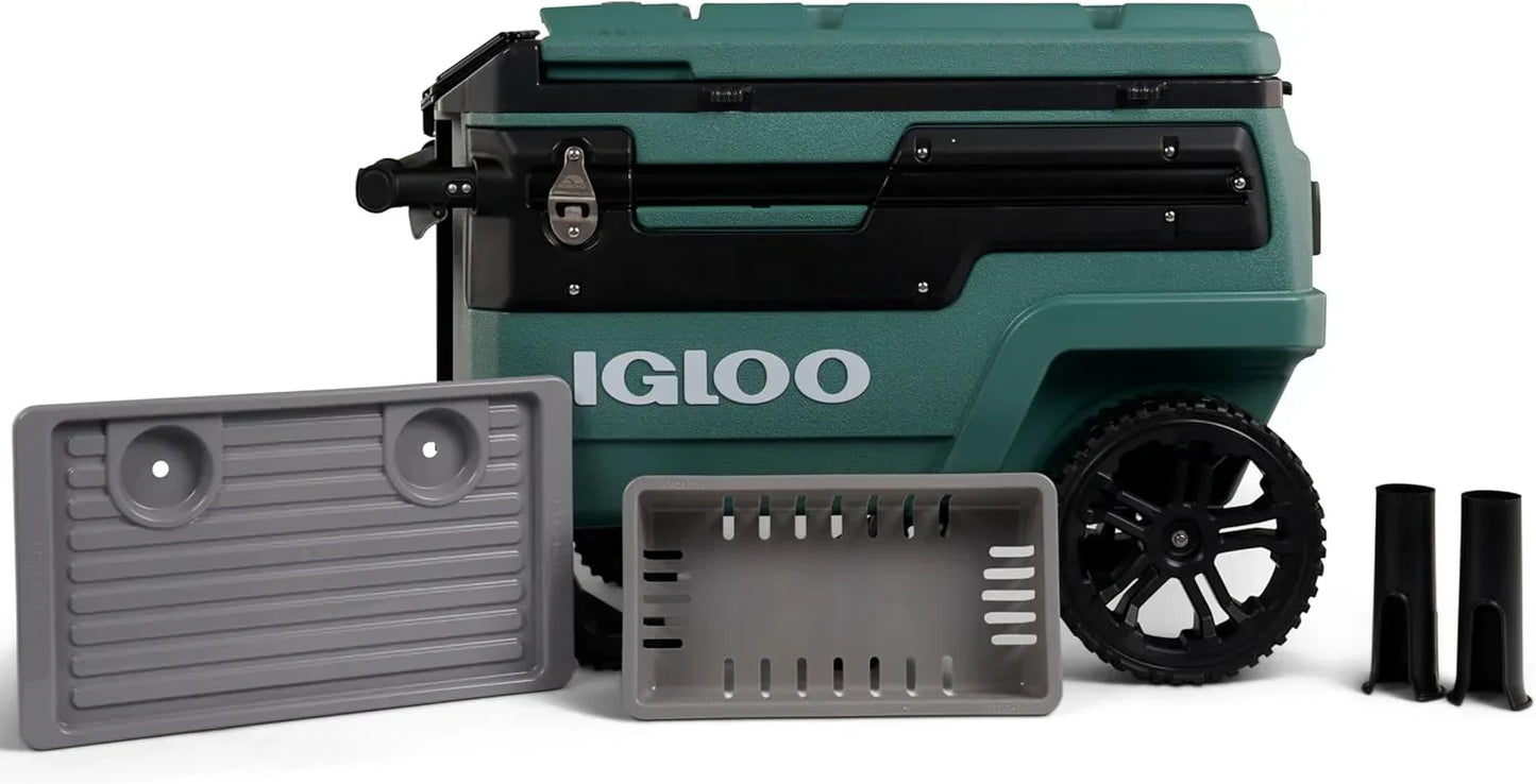 70Qt Wheeled Cooler Insulated Hard Shell Ice Chest