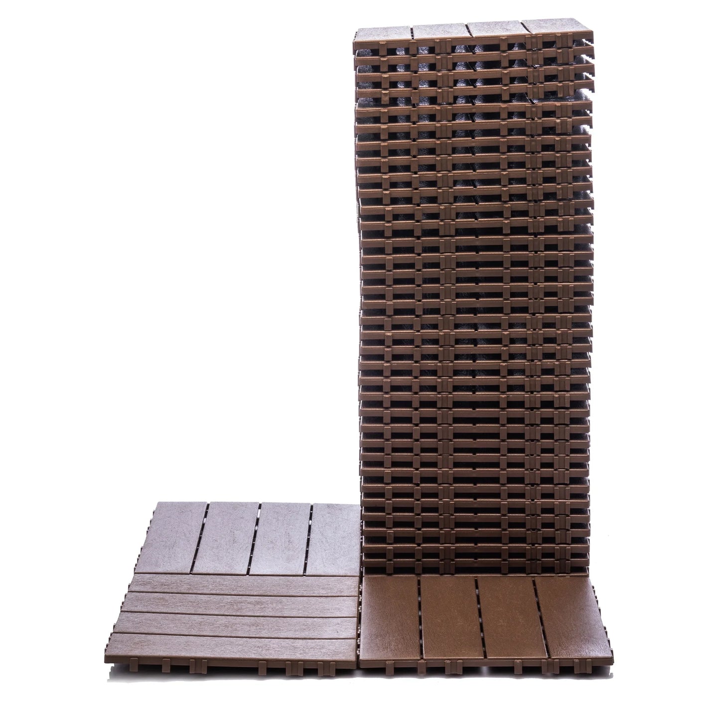 76-Pack Plastic Interlocking Deck Tiles - 68.80 Sq.Ft Outdoor Plastic Flooring Super Durable & Waterproof All-Weather Indoor/Outdoor