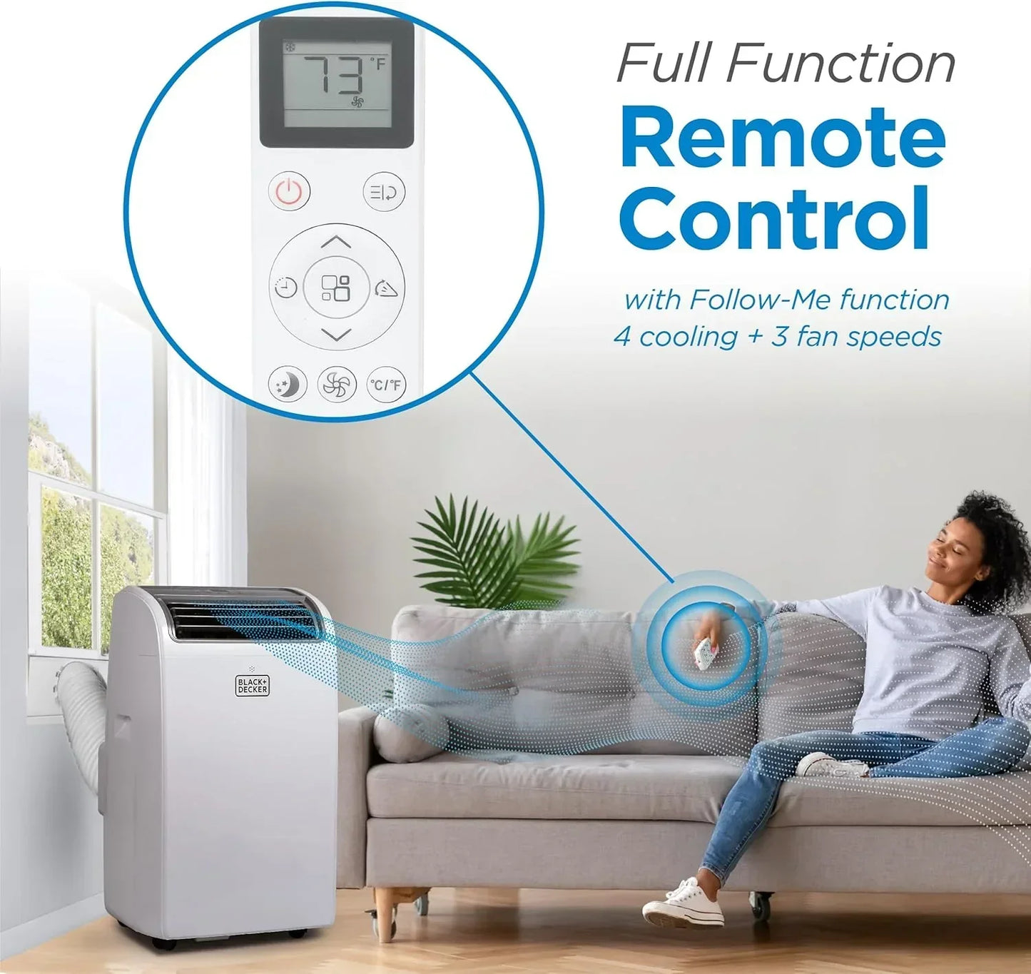 BLACK+DECKER 10,000 BTU Portable Air Conditioner for Rooms up to 450 Sq with Remote Control